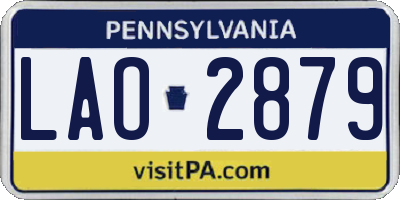 PA license plate LAO2879