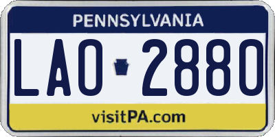 PA license plate LAO2880