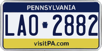 PA license plate LAO2882