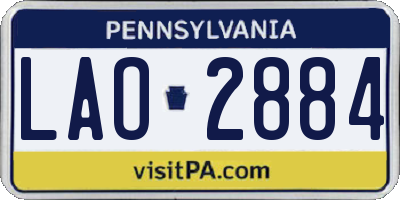 PA license plate LAO2884