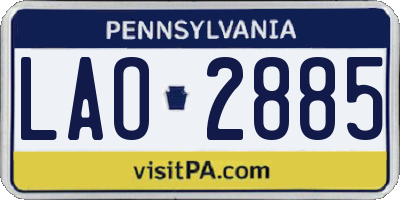 PA license plate LAO2885