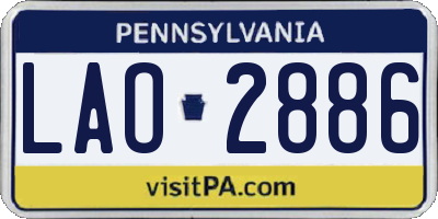 PA license plate LAO2886