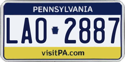 PA license plate LAO2887