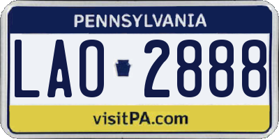PA license plate LAO2888