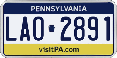 PA license plate LAO2891