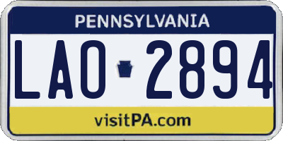 PA license plate LAO2894