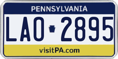 PA license plate LAO2895