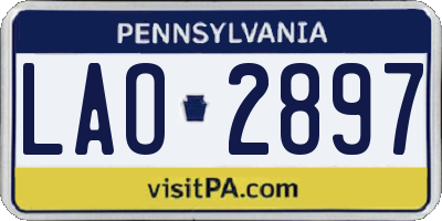 PA license plate LAO2897