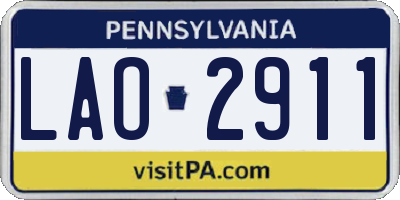 PA license plate LAO2911