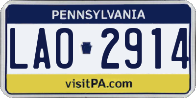 PA license plate LAO2914