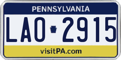 PA license plate LAO2915