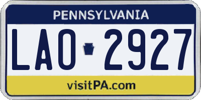 PA license plate LAO2927