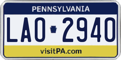 PA license plate LAO2940
