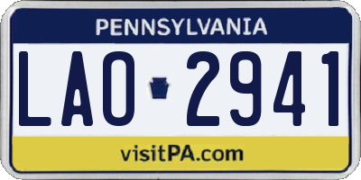 PA license plate LAO2941