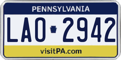 PA license plate LAO2942