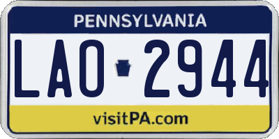 PA license plate LAO2944