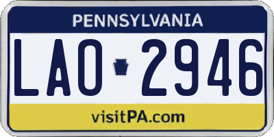 PA license plate LAO2946