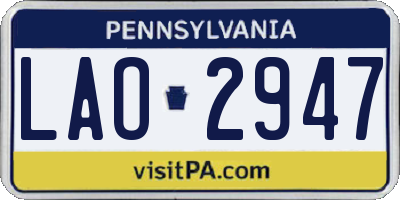 PA license plate LAO2947