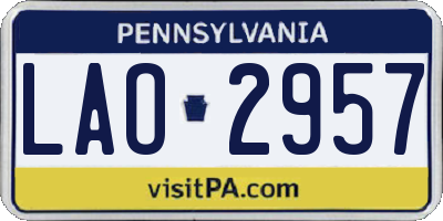 PA license plate LAO2957