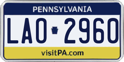 PA license plate LAO2960