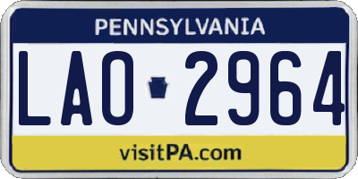 PA license plate LAO2964
