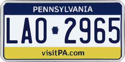 PA license plate LAO2965