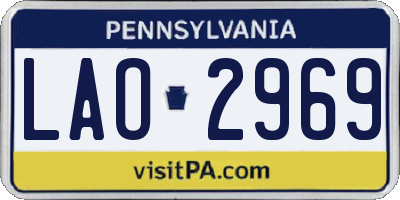 PA license plate LAO2969