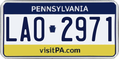 PA license plate LAO2971