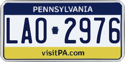 PA license plate LAO2976