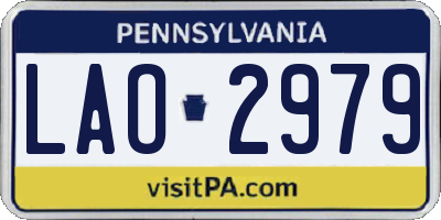 PA license plate LAO2979