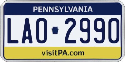 PA license plate LAO2990
