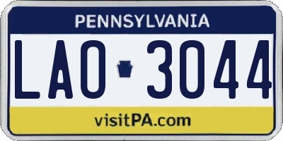PA license plate LAO3044