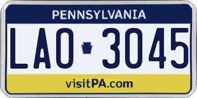 PA license plate LAO3045