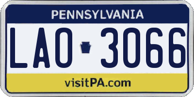 PA license plate LAO3066
