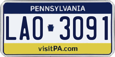 PA license plate LAO3091