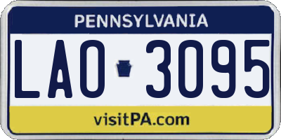 PA license plate LAO3095
