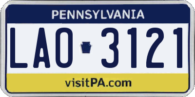 PA license plate LAO3121