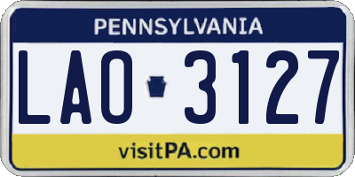 PA license plate LAO3127