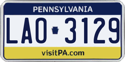 PA license plate LAO3129