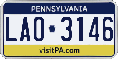PA license plate LAO3146