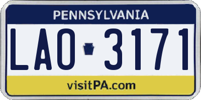 PA license plate LAO3171