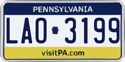 PA license plate LAO3199