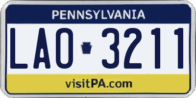 PA license plate LAO3211