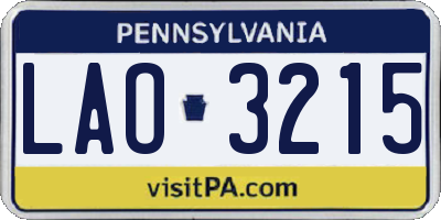 PA license plate LAO3215