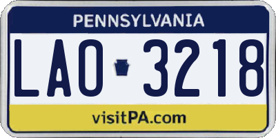 PA license plate LAO3218