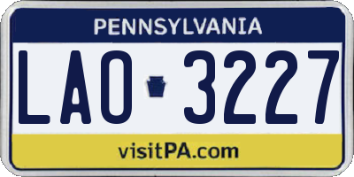 PA license plate LAO3227