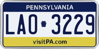 PA license plate LAO3229