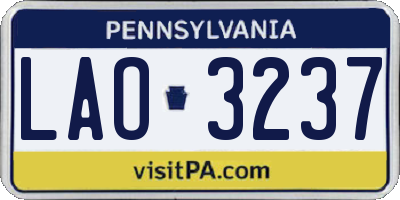 PA license plate LAO3237