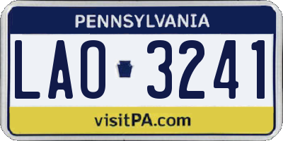 PA license plate LAO3241