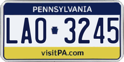 PA license plate LAO3245
